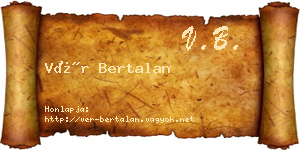 Vér Bertalan névjegykártya